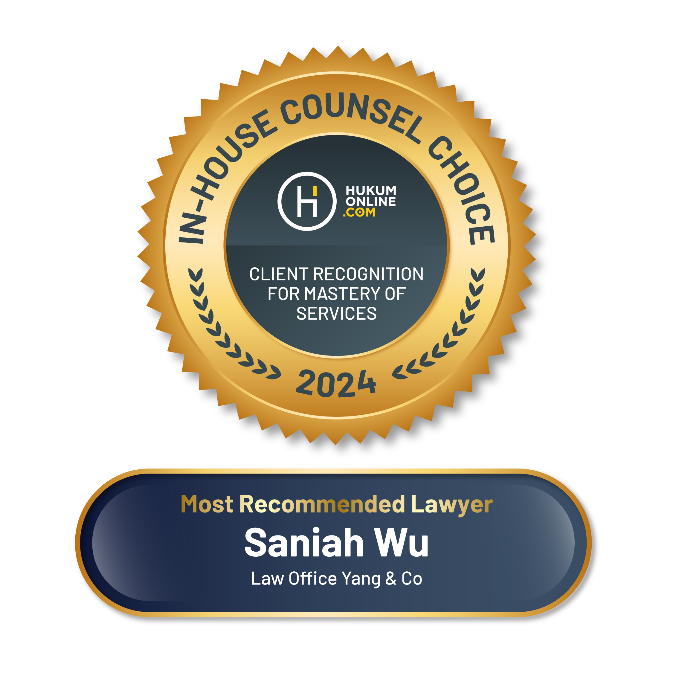 HukumOnline In-House Counsel Choice 2024 - Most Recommended Lawyer